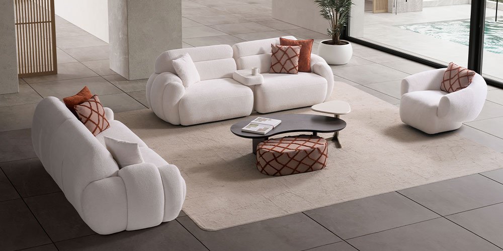Loft Koltuk Takımı Beyaz - İnegöl Mobilya