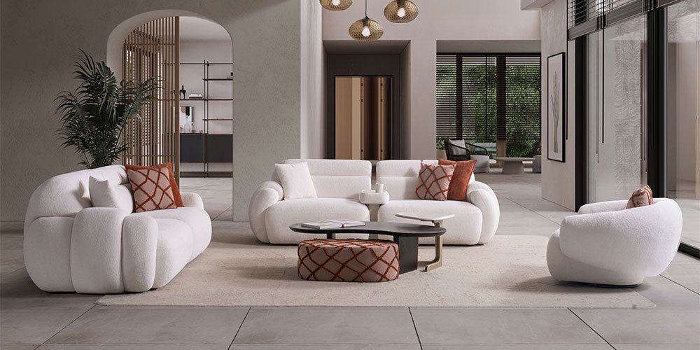 Loft Koltuk Takımı Beyaz - İnegöl Mobilya