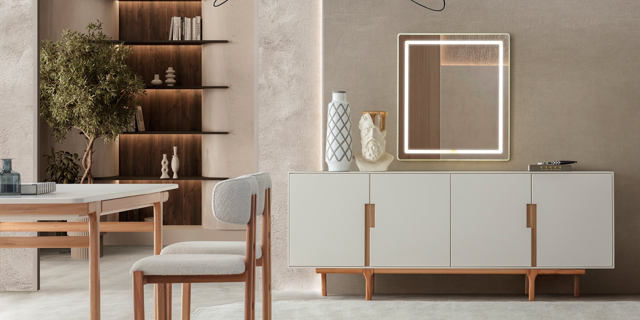 Aura Yemek Odası Takımı Natural - İnegöl Mobilya