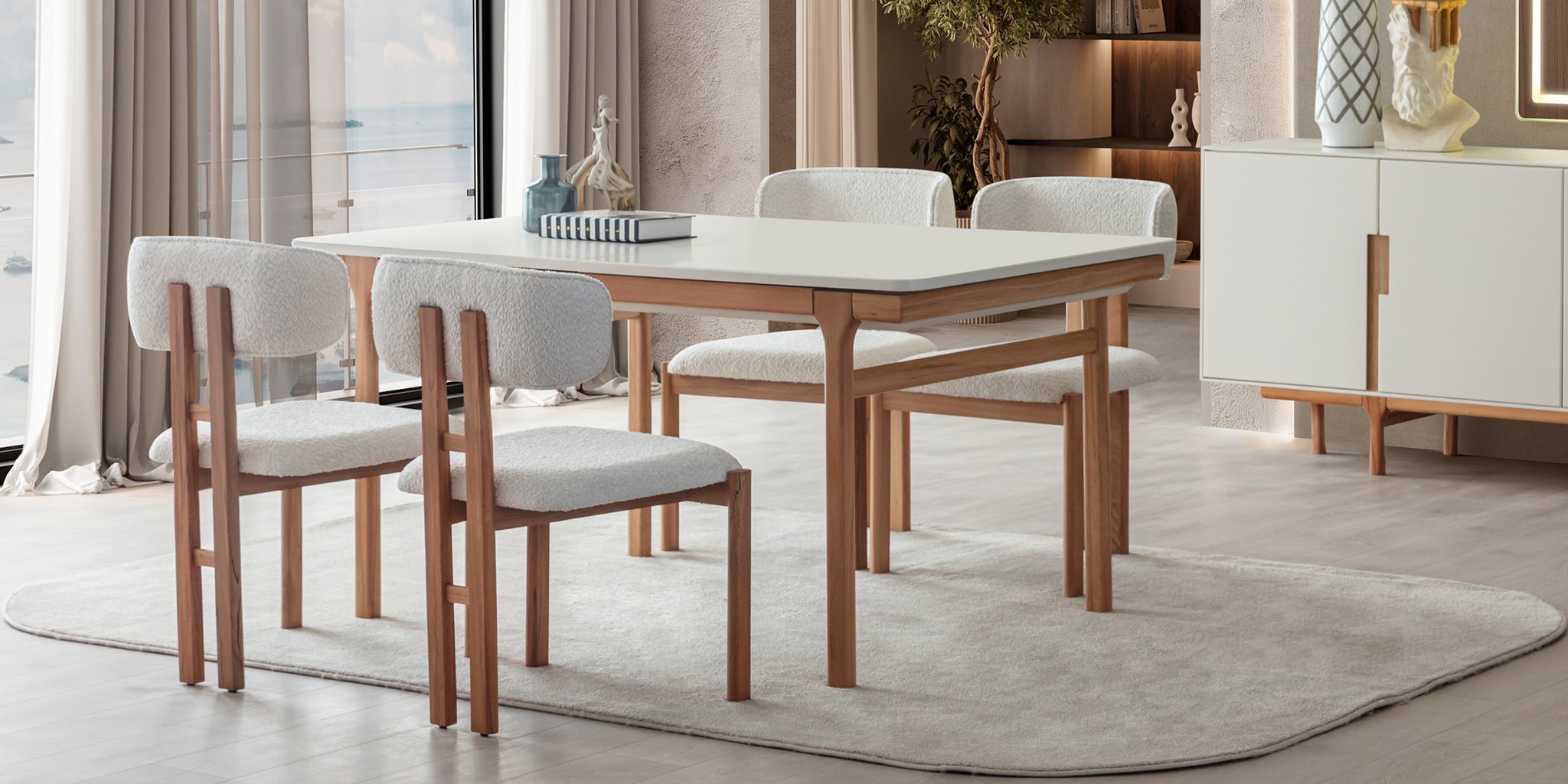 Aura Yemek Odası Takımı Natural - İnegöl Mobilya