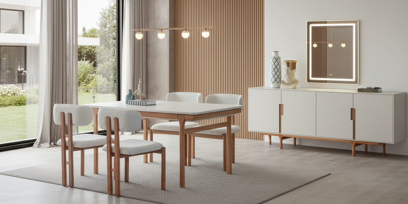 Aura Yemek Odası Takımı Natural - İnegöl Mobilya