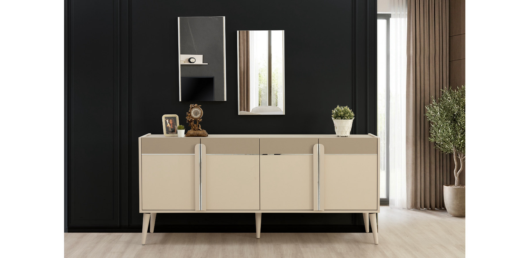 Loft Krem Yemek Odası Takımı - İnegöl Mobilya