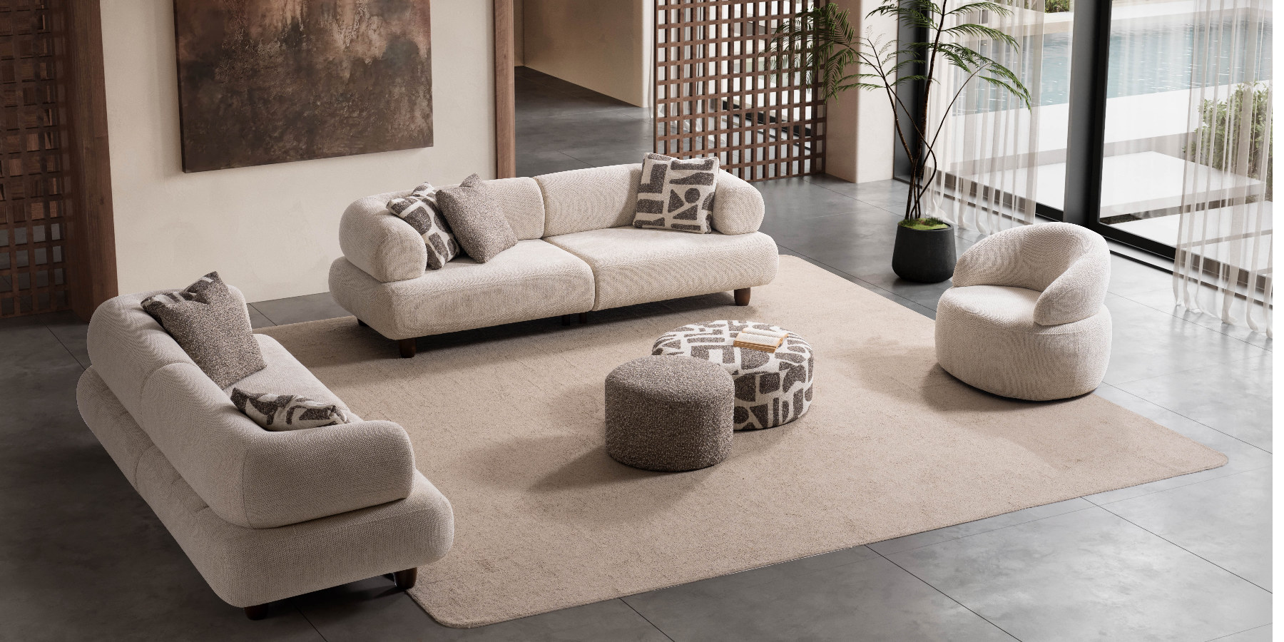 Soho Amerikan Walnut Koltuk Takımı - İnegöl Mobilya
