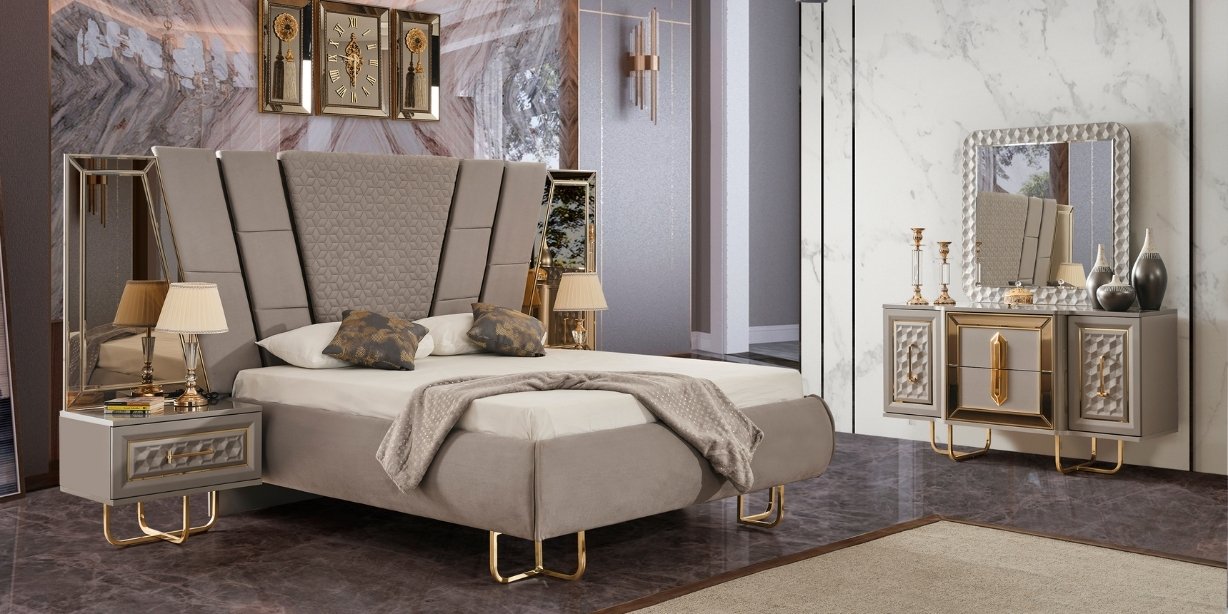 Lounge Yatak Odası Takımı Nehir Kumu - İnegöl Mobilya