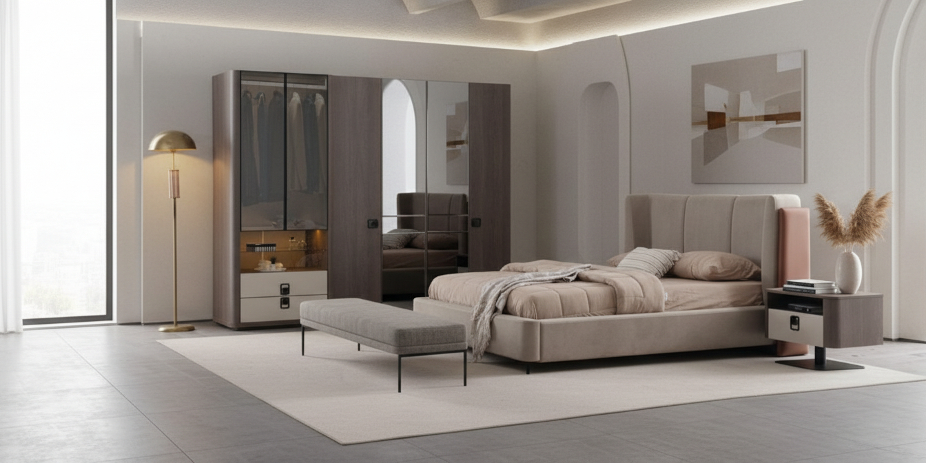 Prada Yatak Odası Takımı Koyu Ceviz - İnegöl Mobilya
